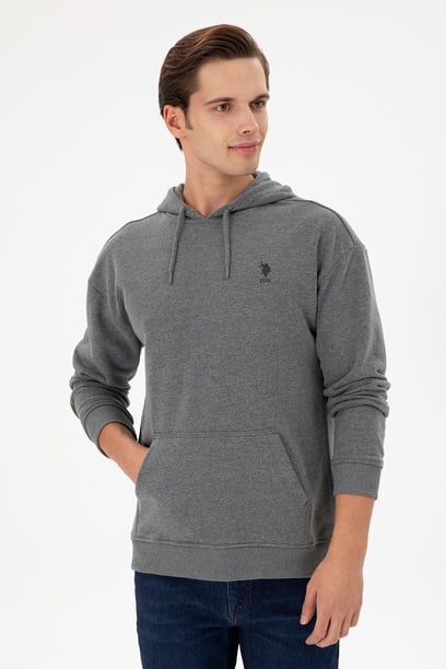 Erkek Antrasit Melanj Basic Sweatshirt