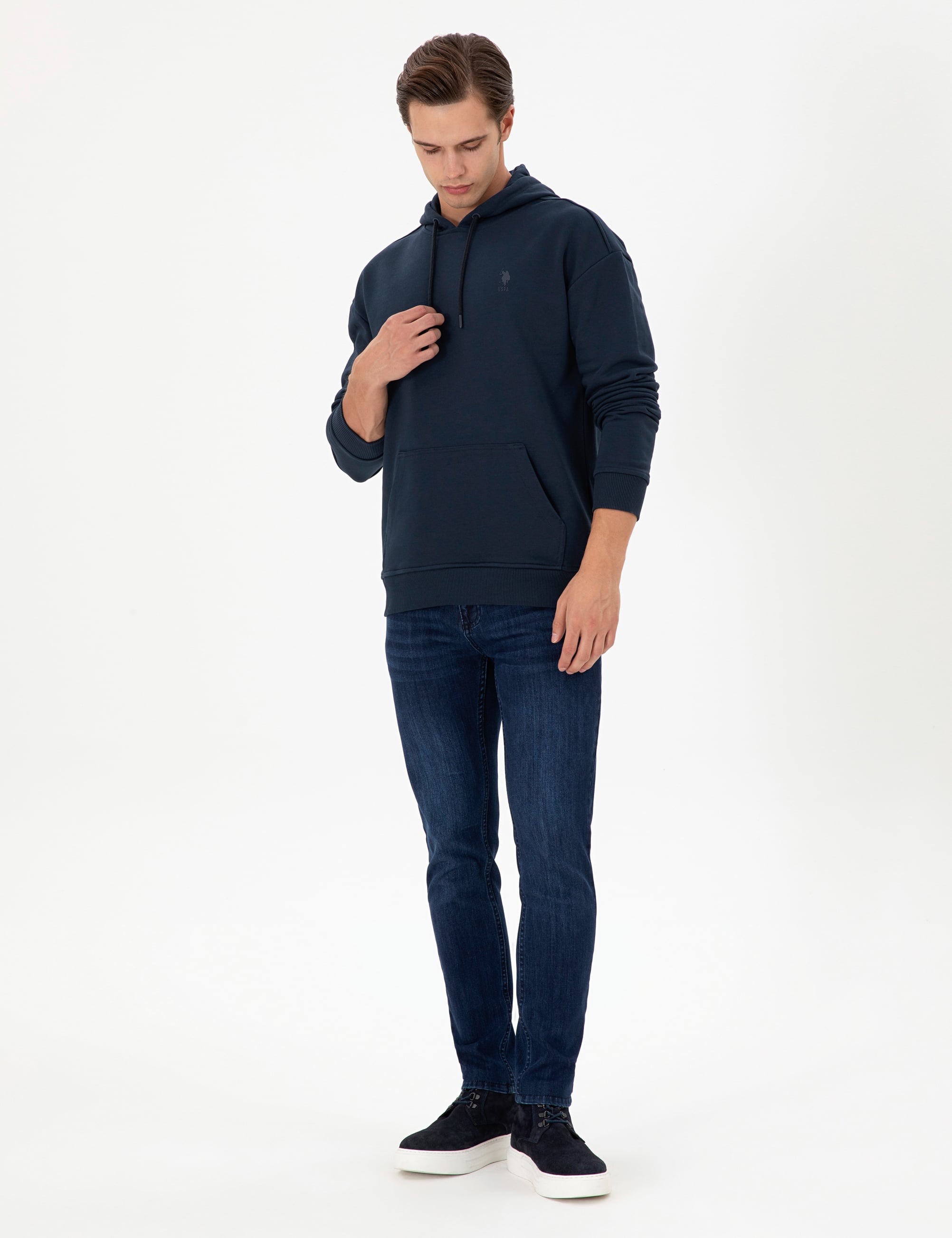 Erkek Lacivert Basic Sweatshirt