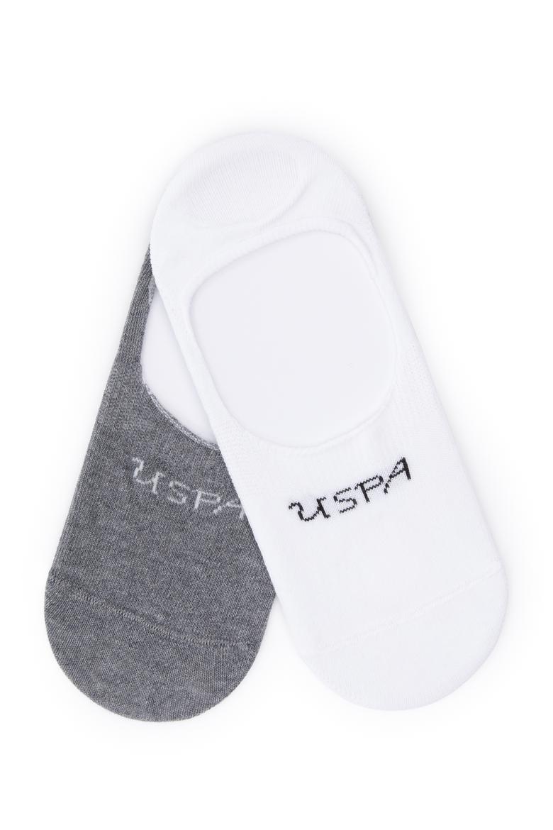 Kadın Gri Beyaz 2'li Babet Çorabı - 50299024002