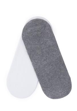 Kadın Gri Beyaz 2'li Babet Çorabı - 50299024002