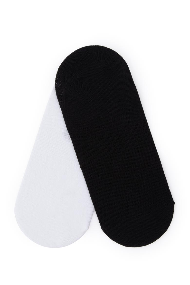 Kadın Siyah Beyaz 2'li Babet Çorabı - 50299024003