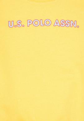 Kız Çocuk Sarı Bisiklet Yaka Şardonlu Sweatshirt - 50296369040