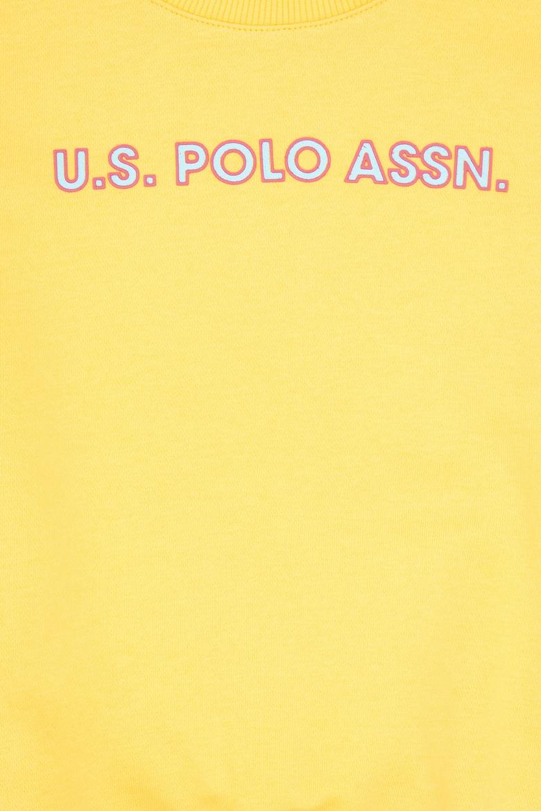 Kız Çocuk Sarı Bisiklet Yaka Şardonlu Sweatshirt - 50296369040