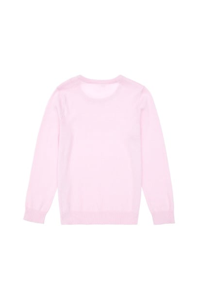 Kız Çocuk Pembe Bisiklet Yaka Basic Kazak