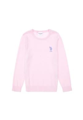 Kız Çocuk Pembe Bisiklet Yaka Basic Kazak - 50288945120