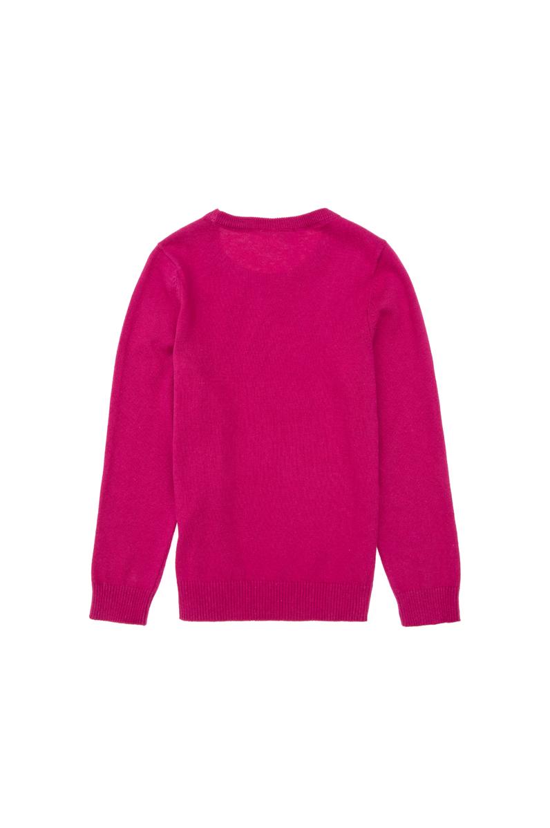 Kız Çocuk Fuşya Bisiklet Yaka Basic Kazak