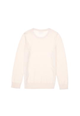 Kız Çocuk Krem Bisiklet Yaka Basic Kazak - 50288945076