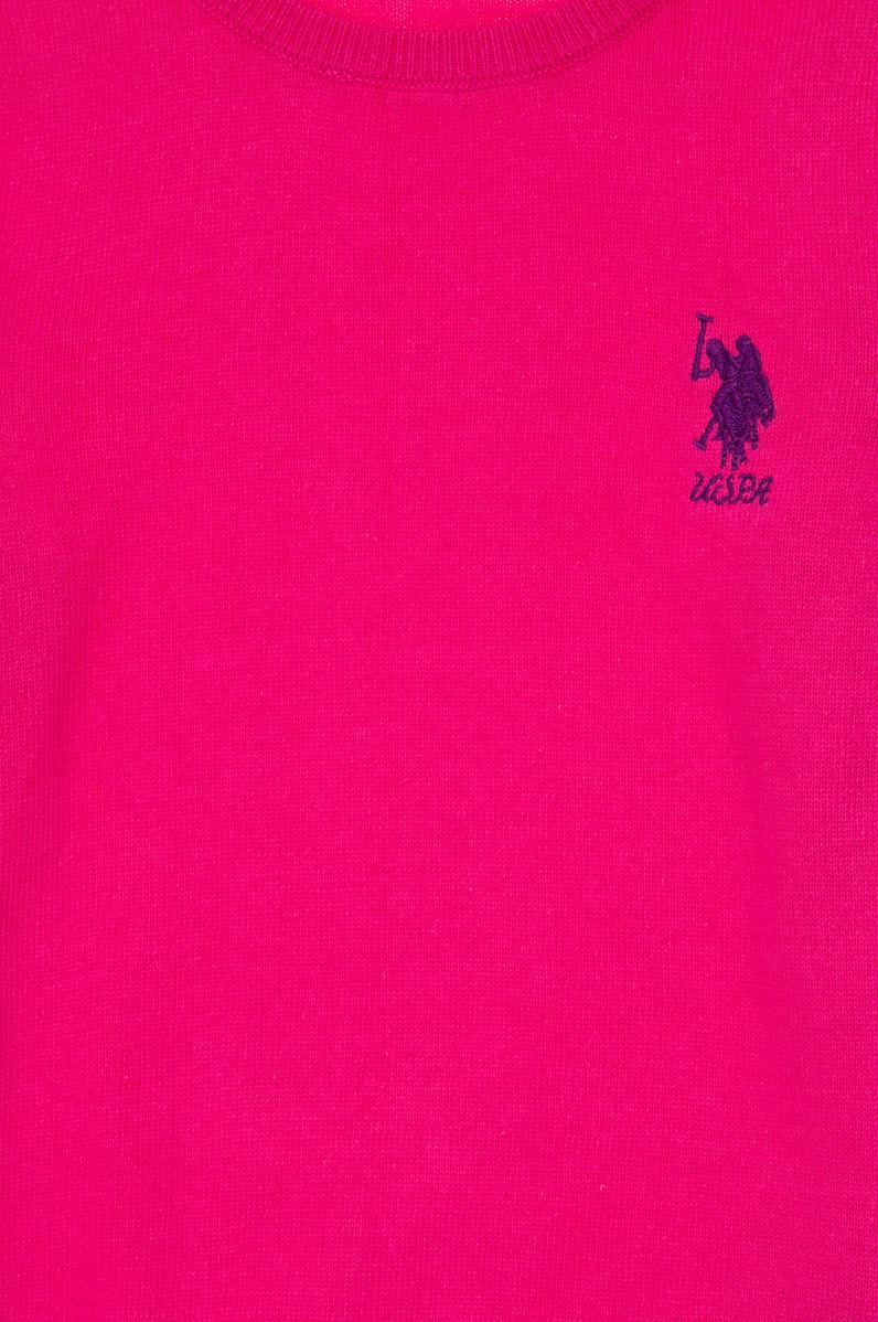 Kız Çocuk Menekşe Bisiklet Yaka Basic Kazak