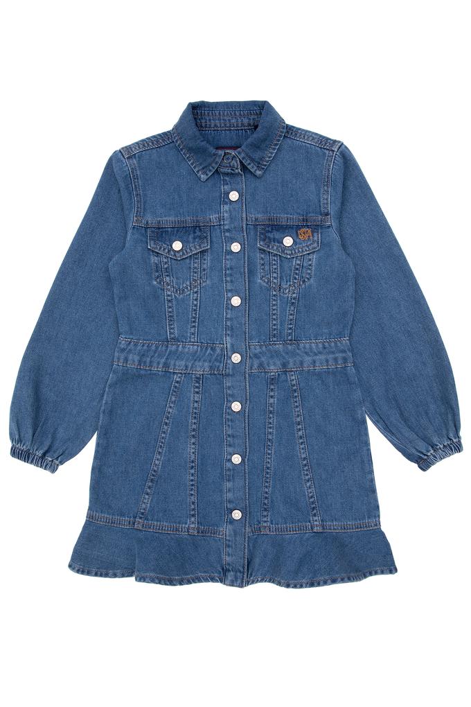 Kız Çocuk Koyu Mavi Jean Elbise