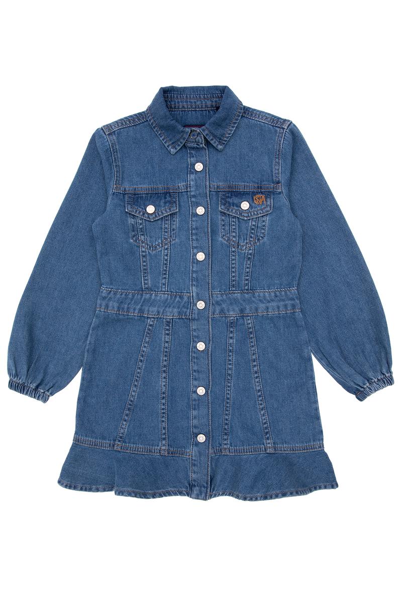 Kız Çocuk Koyu Mavi Jean Elbise