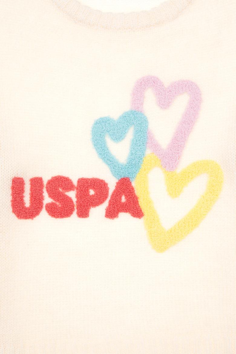 Kız Çocuk Krem Bisiklet Yaka Kazak - 50293066022