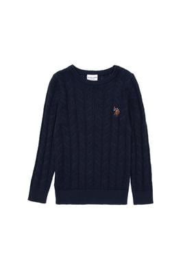 Erkek Çocuk Lacivert Basic Bisiklet Yaka Kazak - 50288889002