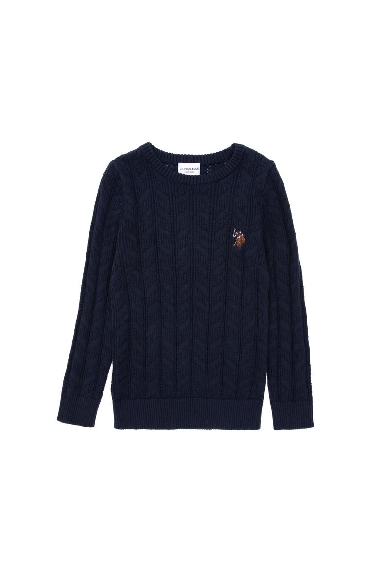 Erkek Çocuk Lacivert Basic Bisiklet Yaka Kazak