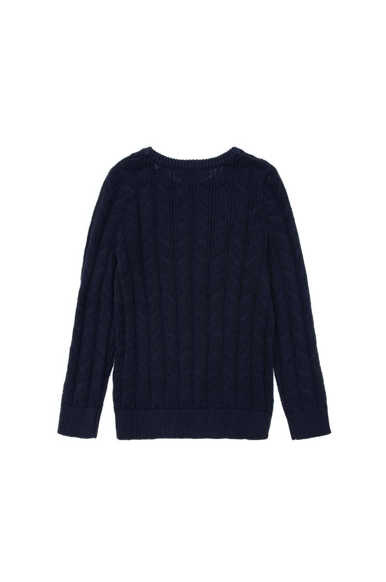 Erkek Çocuk Lacivert Basic Bisiklet Yaka Kazak