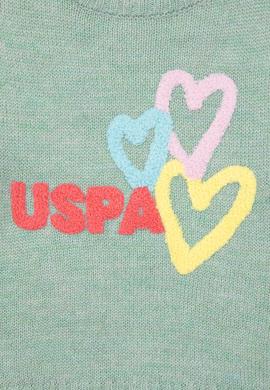 Kız Çocuk Su Yeşili Bisiklet Yaka Kazak - 50293066002