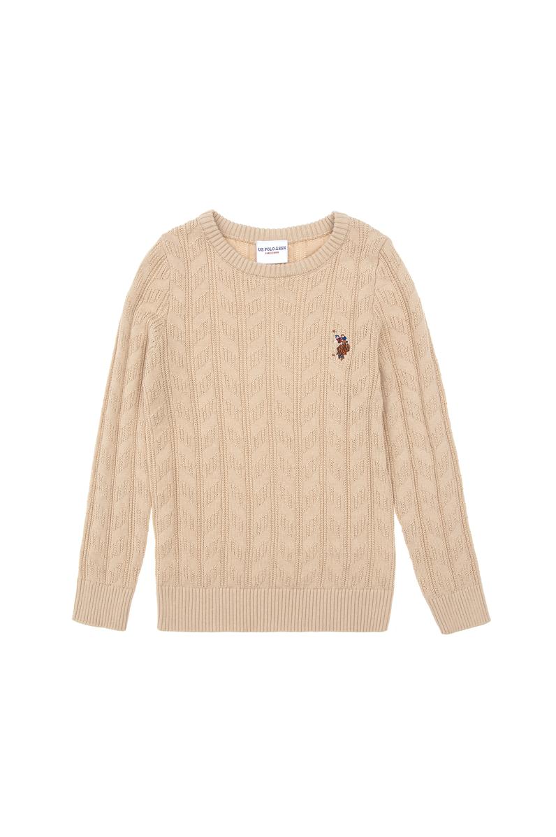 Erkek Çocuk Kum Basic Bisiklet Yaka Kazak