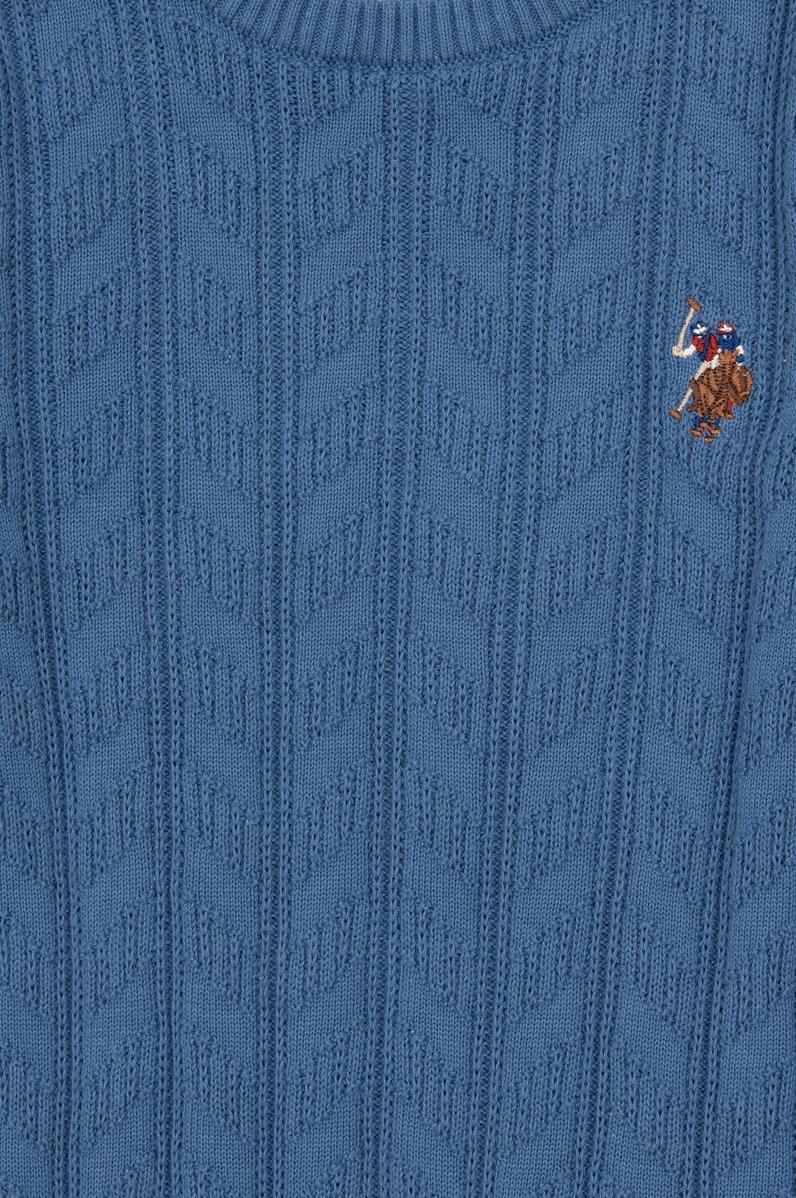 Erkek Çocuk Koyu Mavi Basic Bisiklet Yaka Kazak