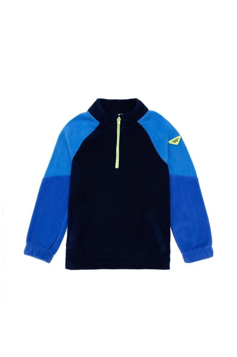 Erkek Çocuk Yarım Fermuarlı Lacivert Polar Sweatshirt