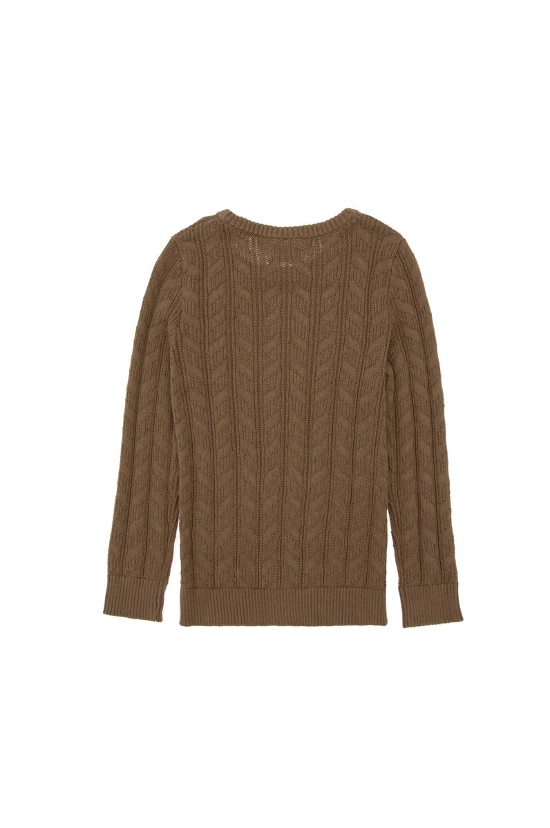 Erkek Çocuk Haki Basic Bisiklet Yaka Kazak