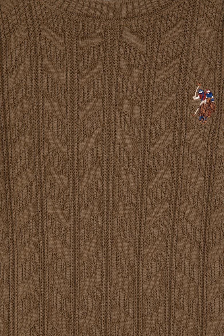 Erkek Çocuk Haki Basic Bisiklet Yaka Kazak - 50288889071