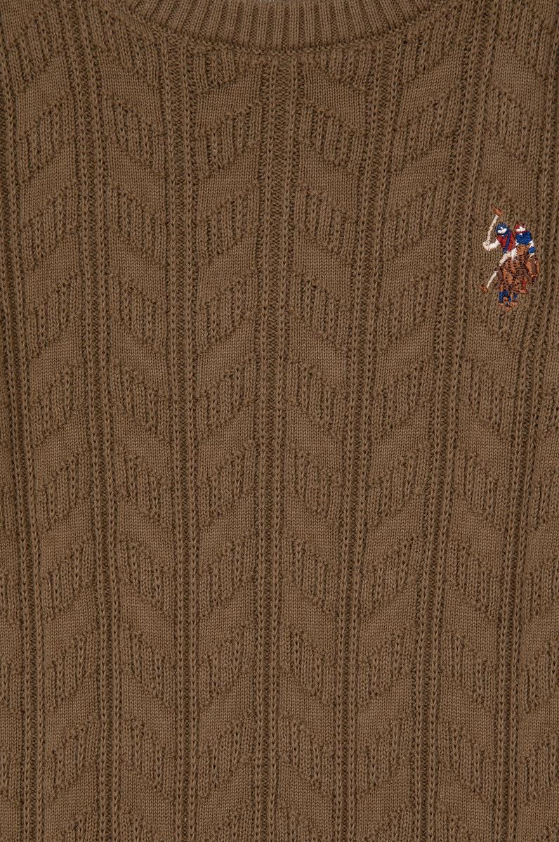 Erkek Çocuk Haki Basic Bisiklet Yaka Kazak