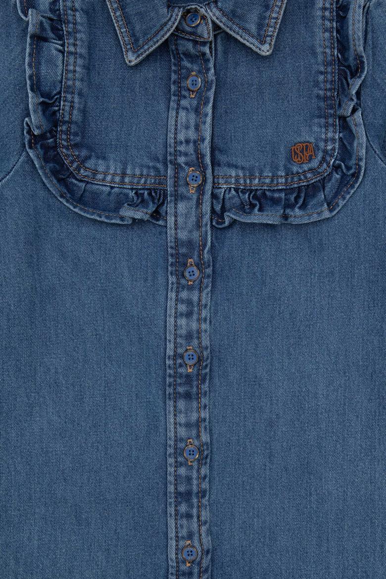Kız Çocuk Mavi Jean Elbise - 50291151010