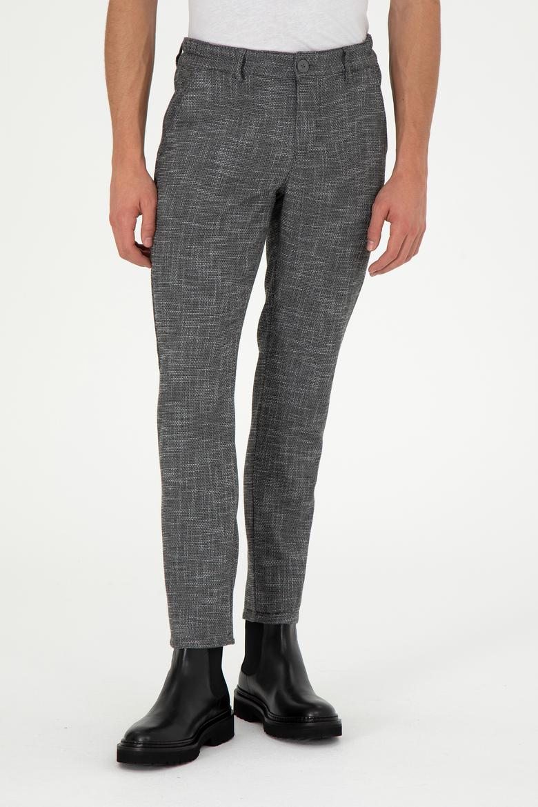 Erkek Slim Fit Gri Kanvas Pantolon - 50291201164
