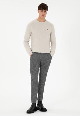 Erkek Slim Fit Gri Kanvas Pantolon - 50291201164