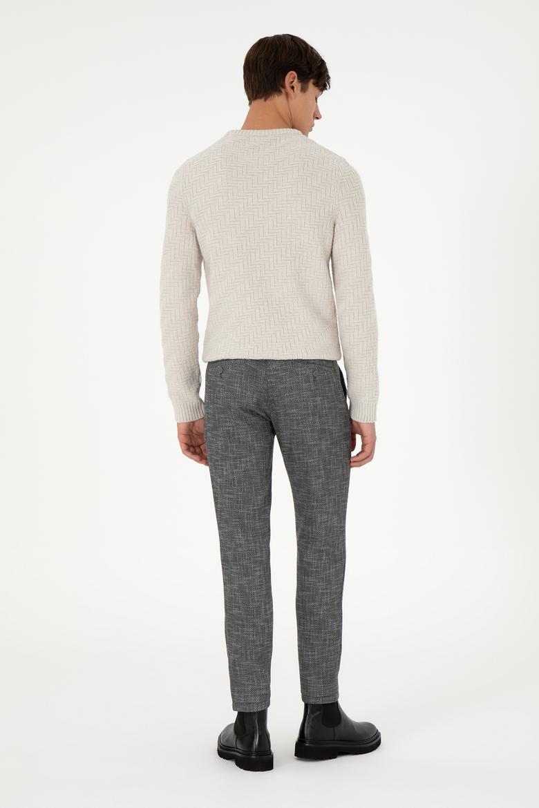 Erkek Slim Fit Gri Kanvas Pantolon - 50291201164