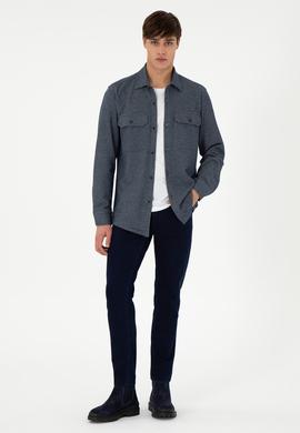 Erkek Lacivert Örme Gömlek - 50299645008