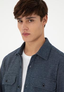 Erkek Lacivert Örme Gömlek - 50299645008