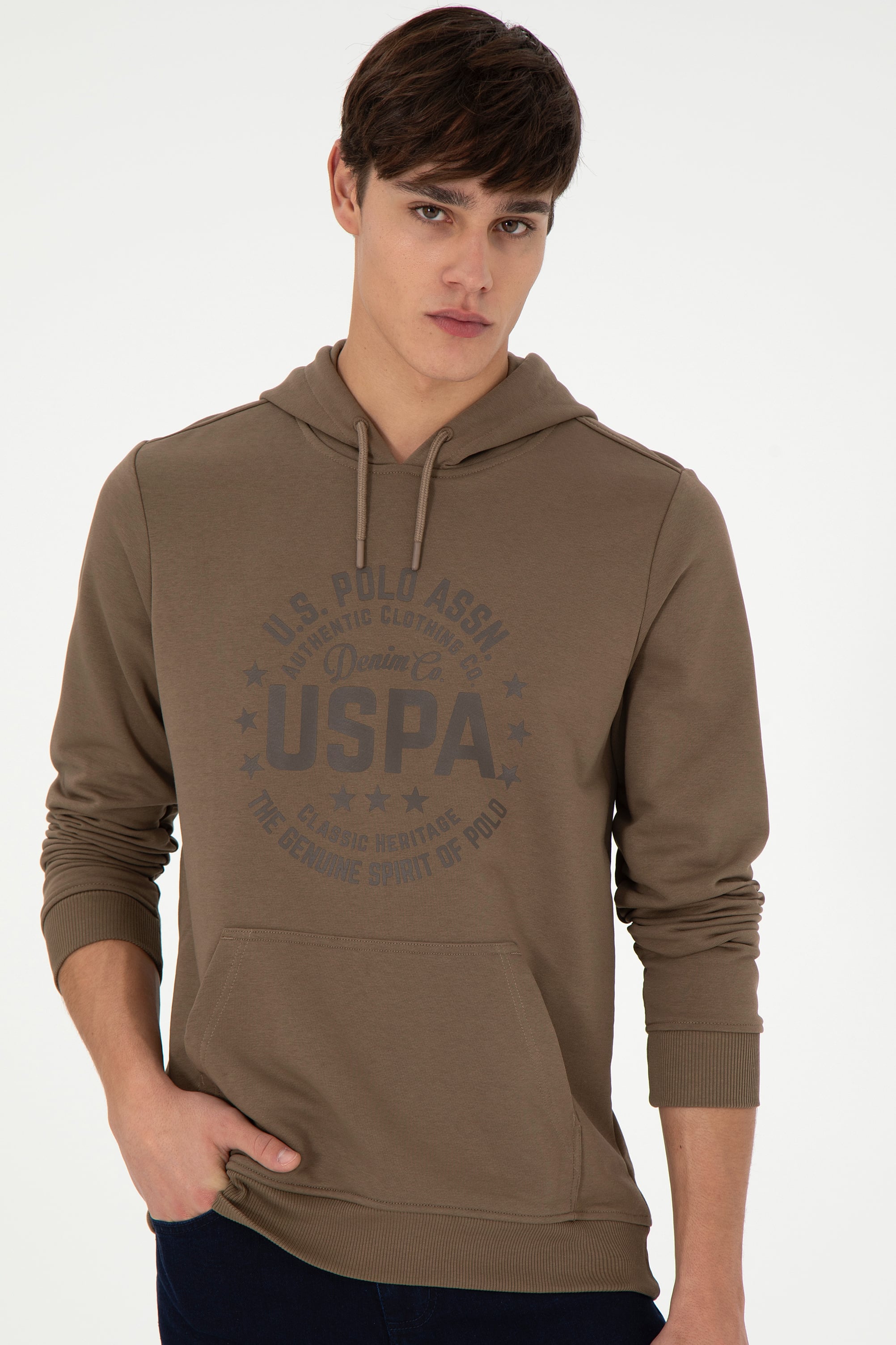 Erkek Haki Sweatshirt - Image 3