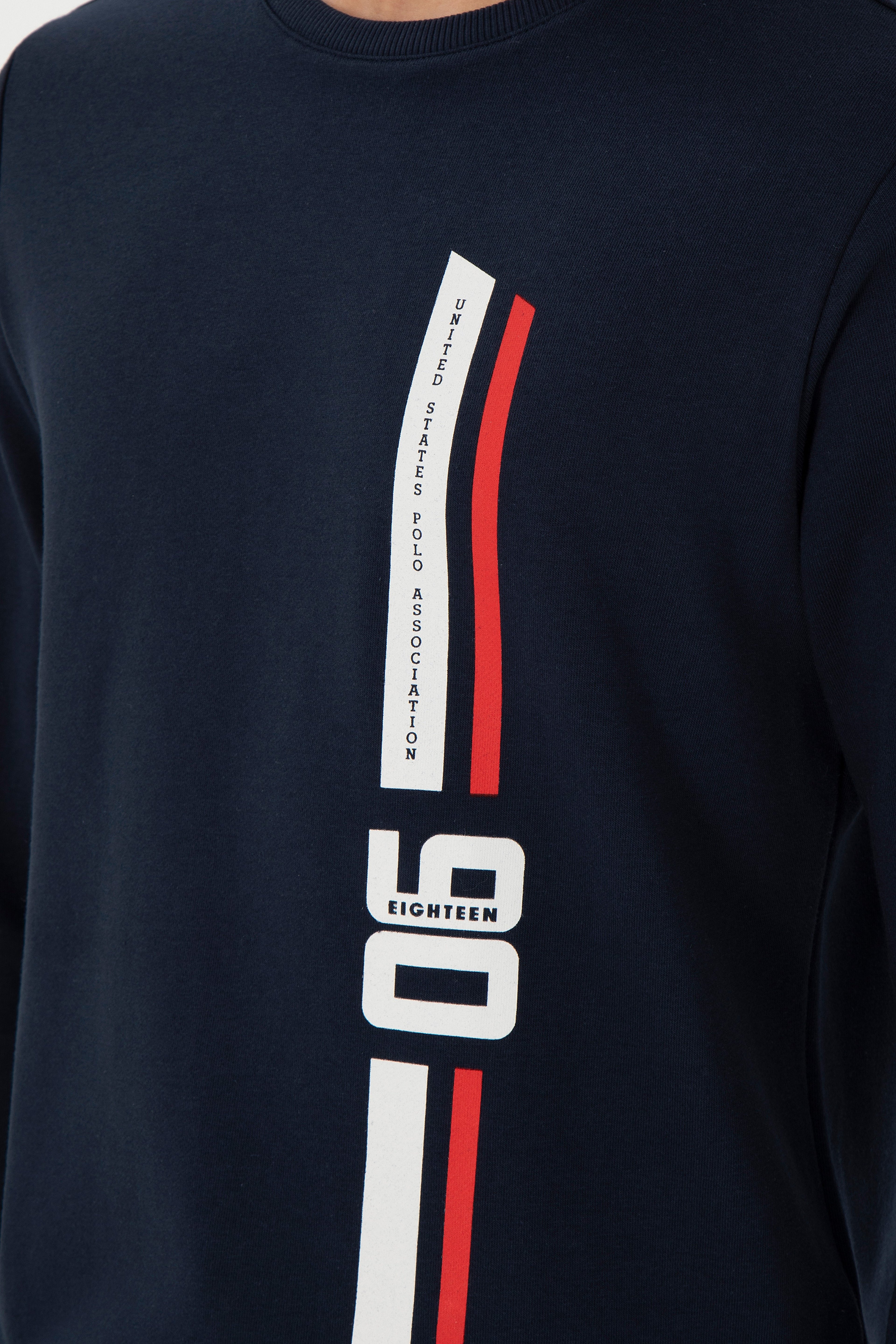 Erkek Regular Fit Bisiklet Yaka Lacivert Sweatshirt