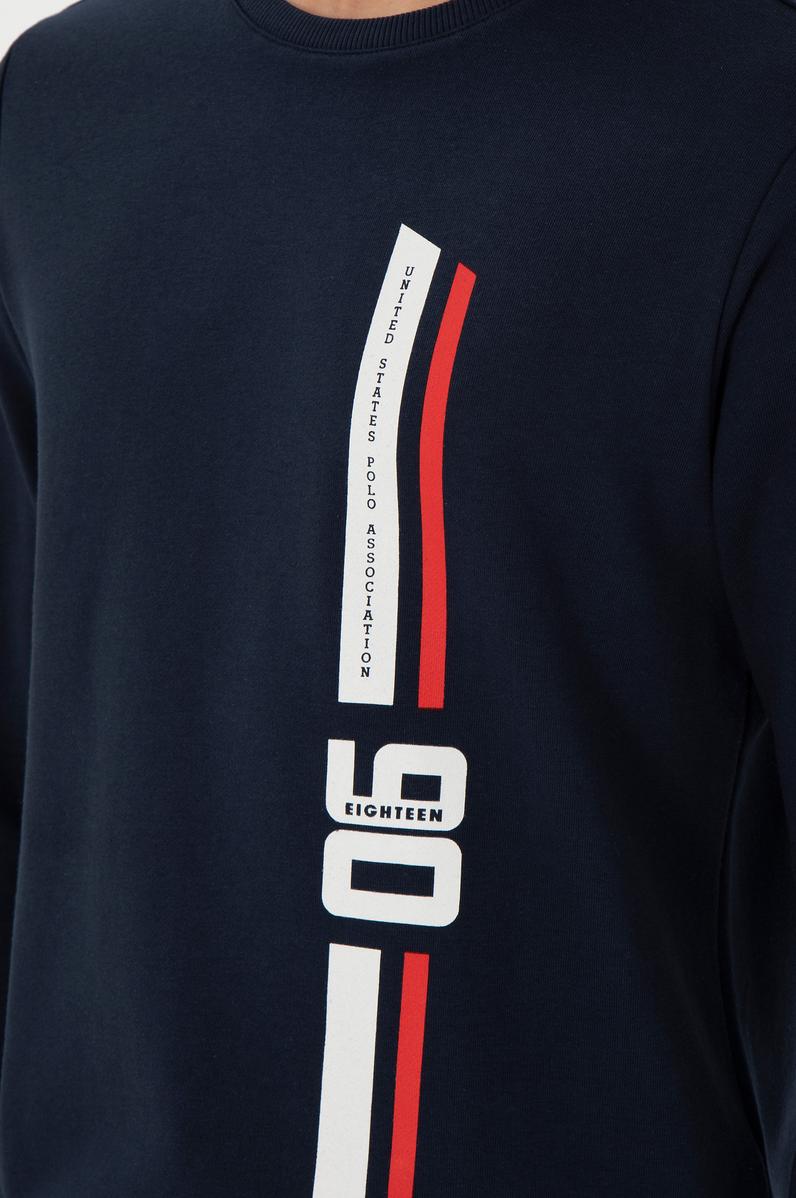 Erkek Regular Fit Bisiklet Yaka Lacivert Sweatshirt