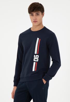 Erkek Regular Fit Bisiklet Yaka Lacivert Sweatshirt - 50293441027