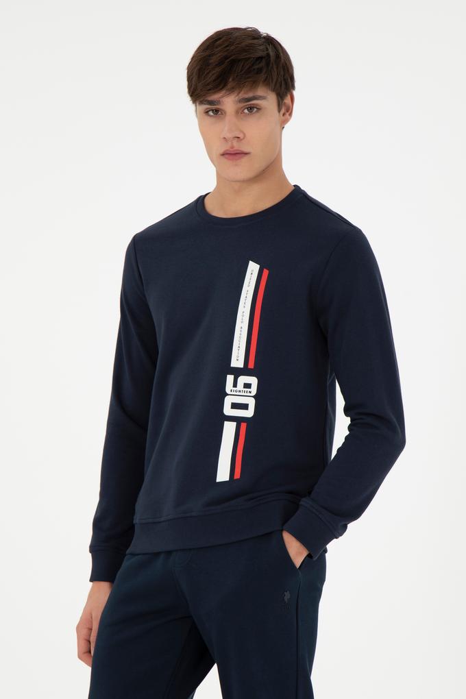 Erkek Regular Fit Bisiklet Yaka Lacivert Sweatshirt