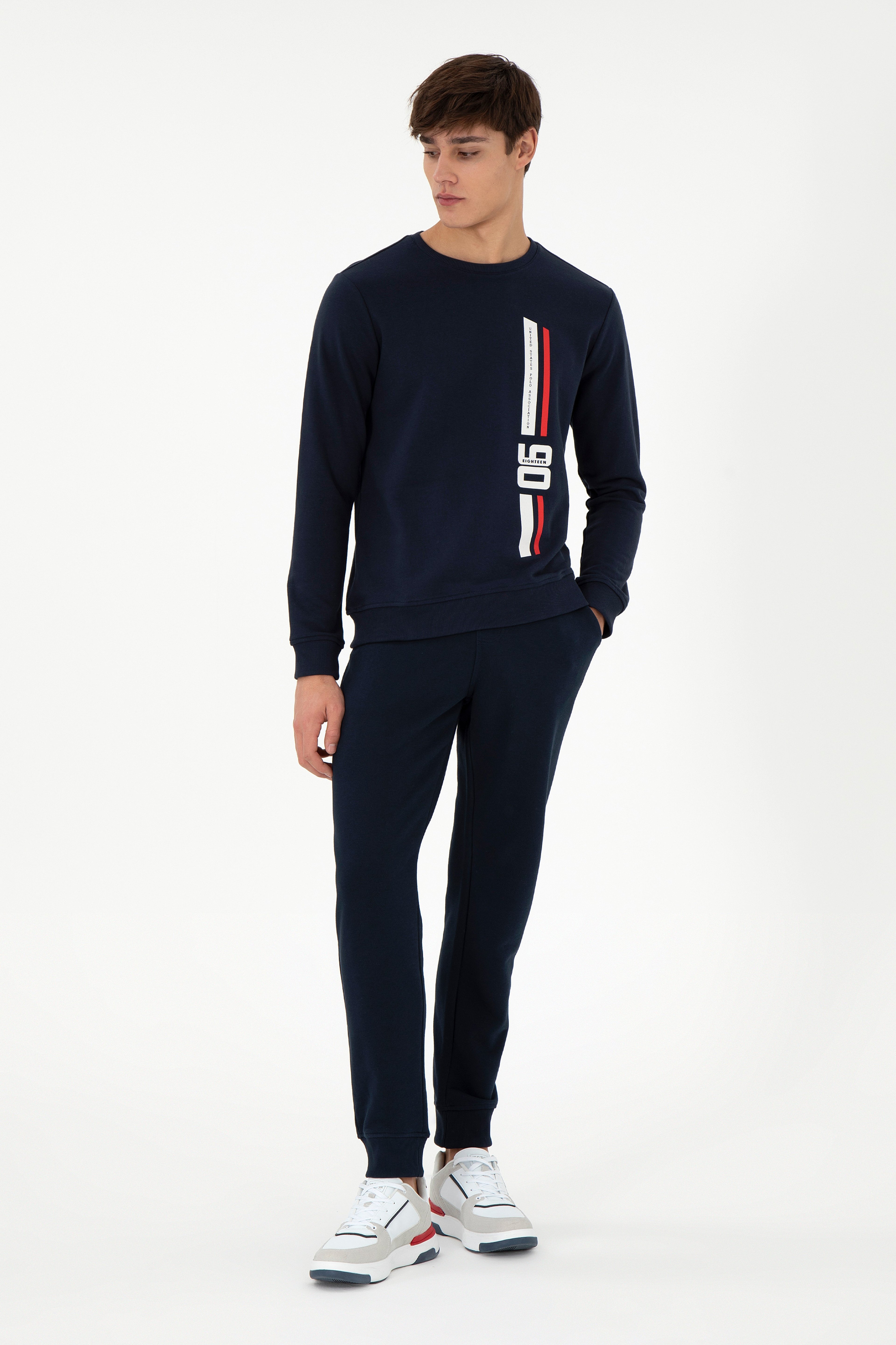 Erkek Regular Fit Bisiklet Yaka Lacivert Sweatshirt - Image 4