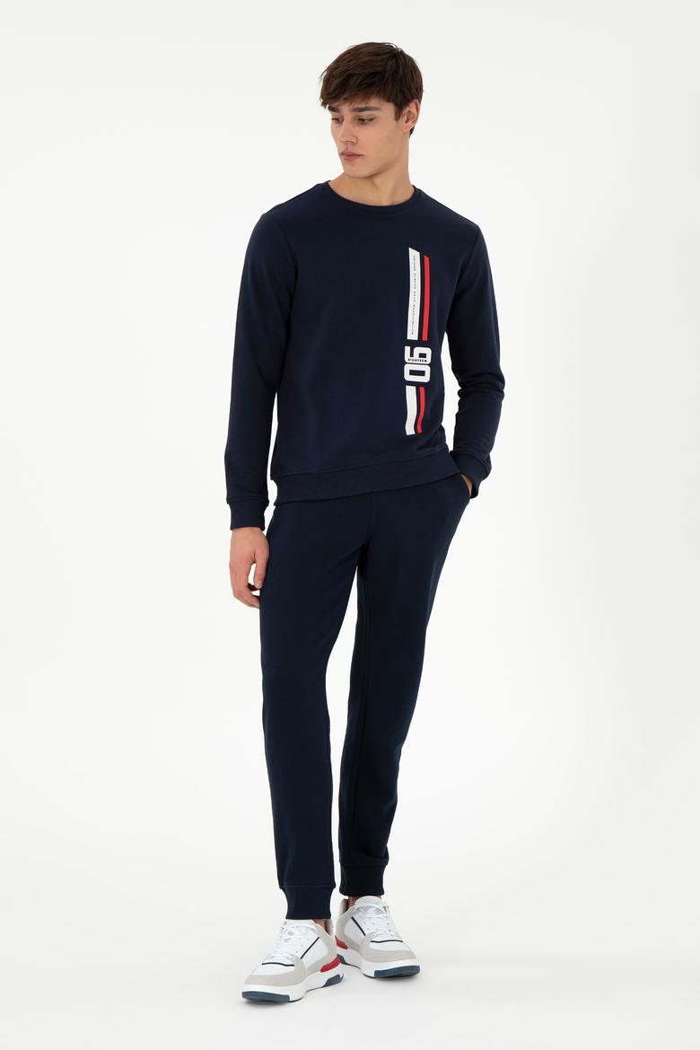 Erkek Regular Fit Bisiklet Yaka Lacivert Sweatshirt - 50293441027