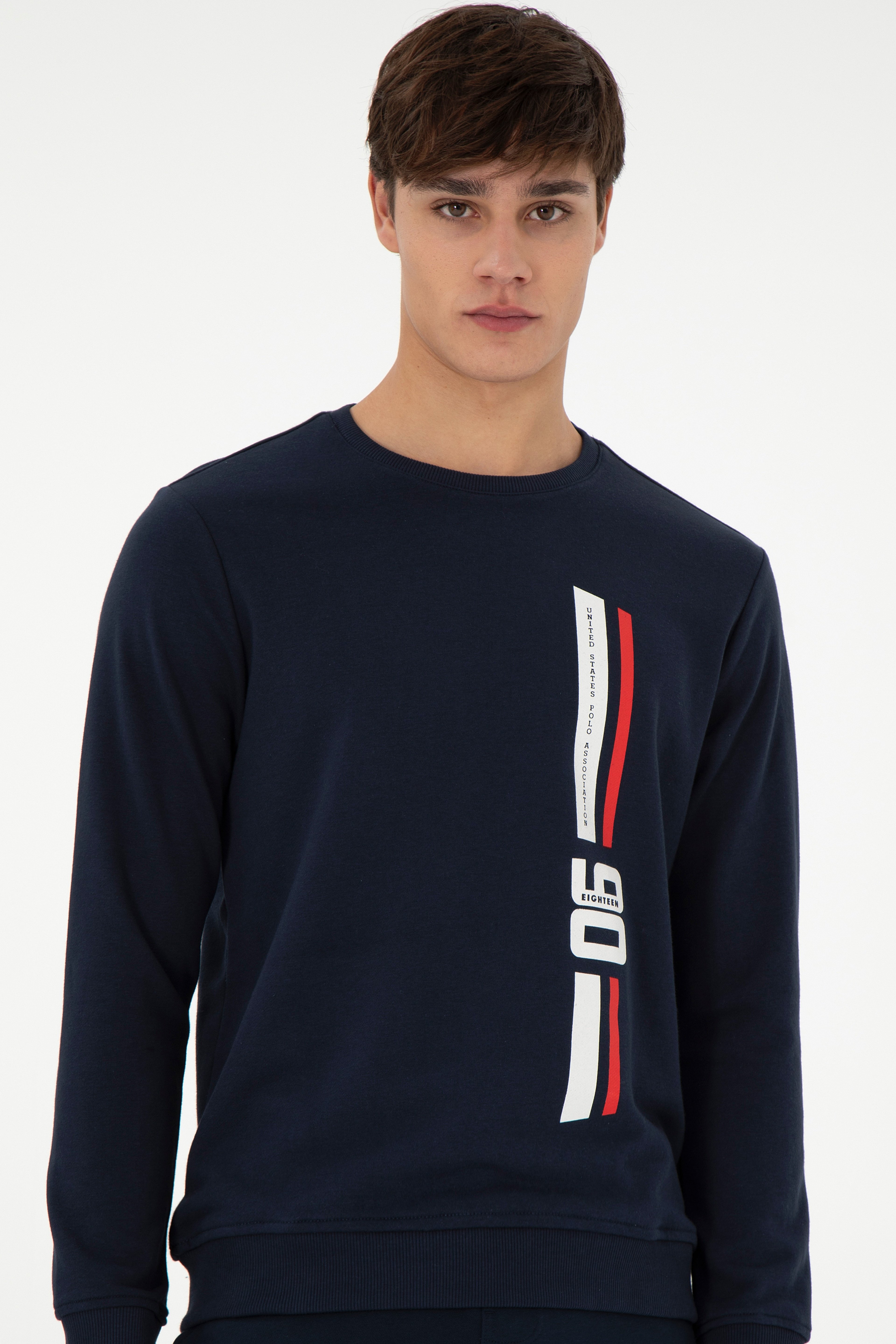 Erkek Regular Fit Bisiklet Yaka Lacivert Sweatshirt