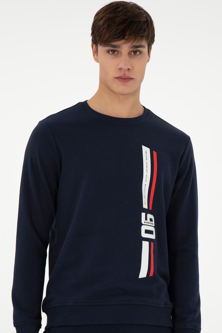 Erkek Regular Fit Bisiklet Yaka Lacivert Sweatshirt - 50293441027