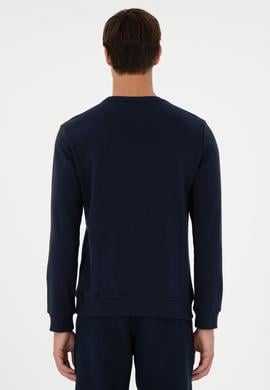 Erkek Regular Fit Bisiklet Yaka Lacivert Sweatshirt - 50293441027