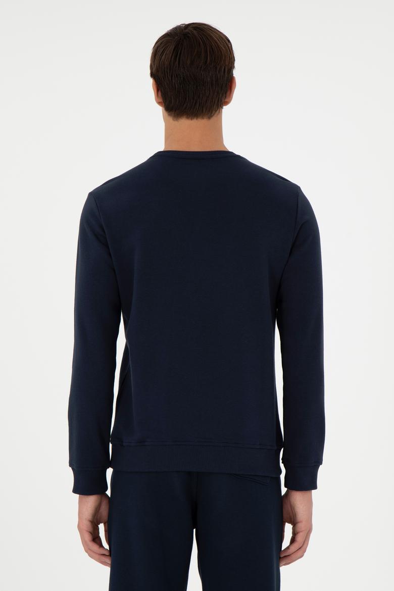 Erkek Regular Fit Bisiklet Yaka Lacivert Sweatshirt - 50293441027