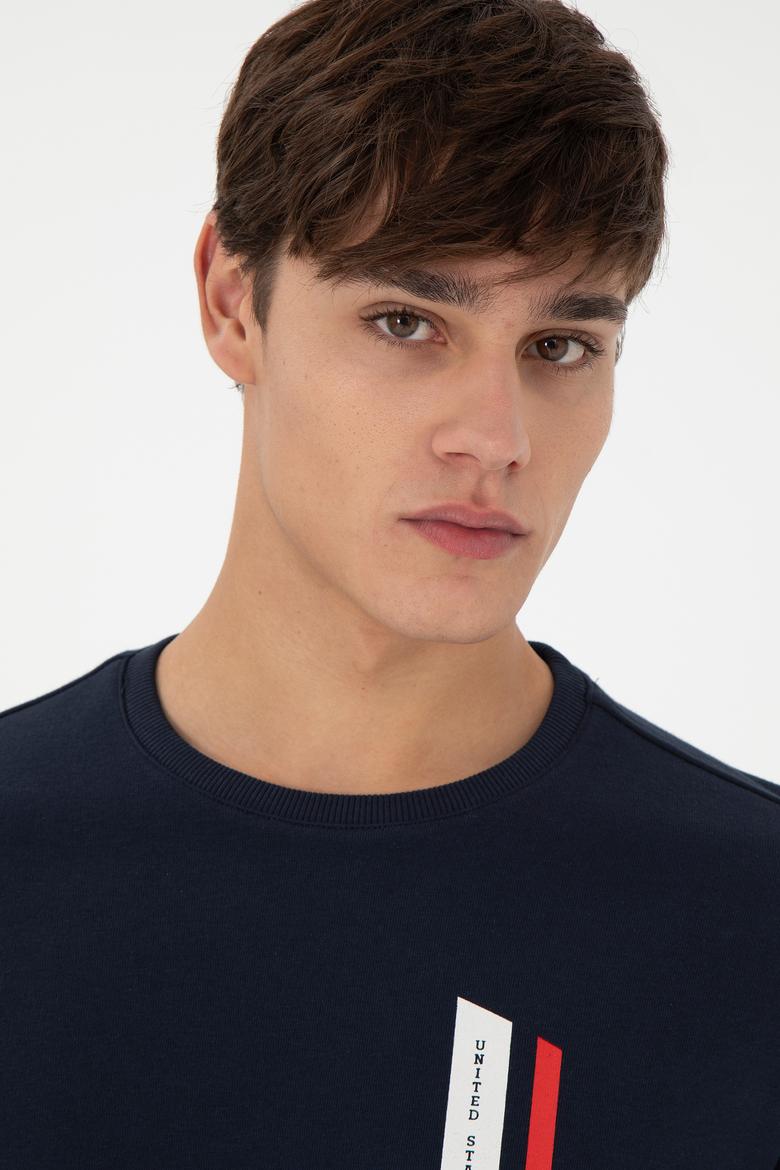 Erkek Regular Fit Bisiklet Yaka Lacivert Sweatshirt - 50293441027