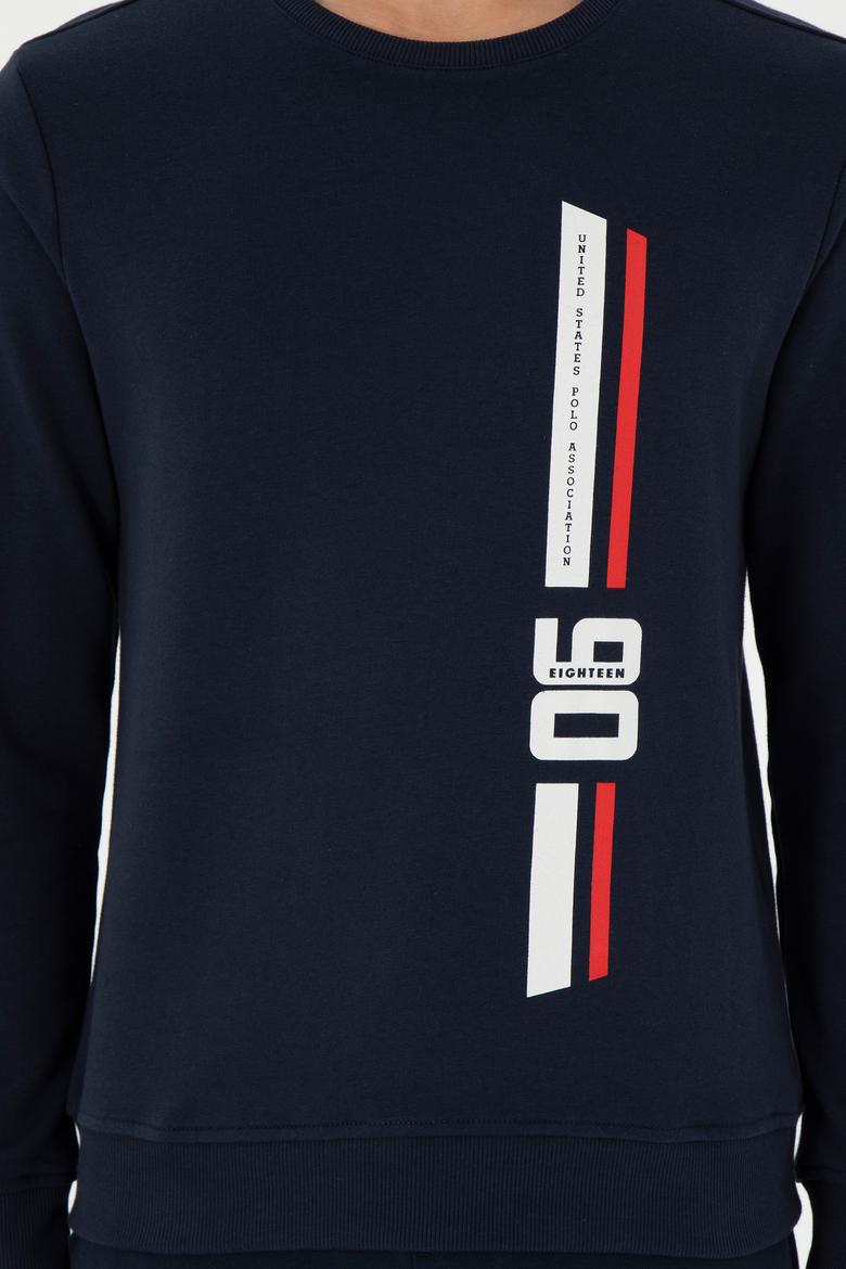 Erkek Regular Fit Bisiklet Yaka Lacivert Sweatshirt - 50293441027