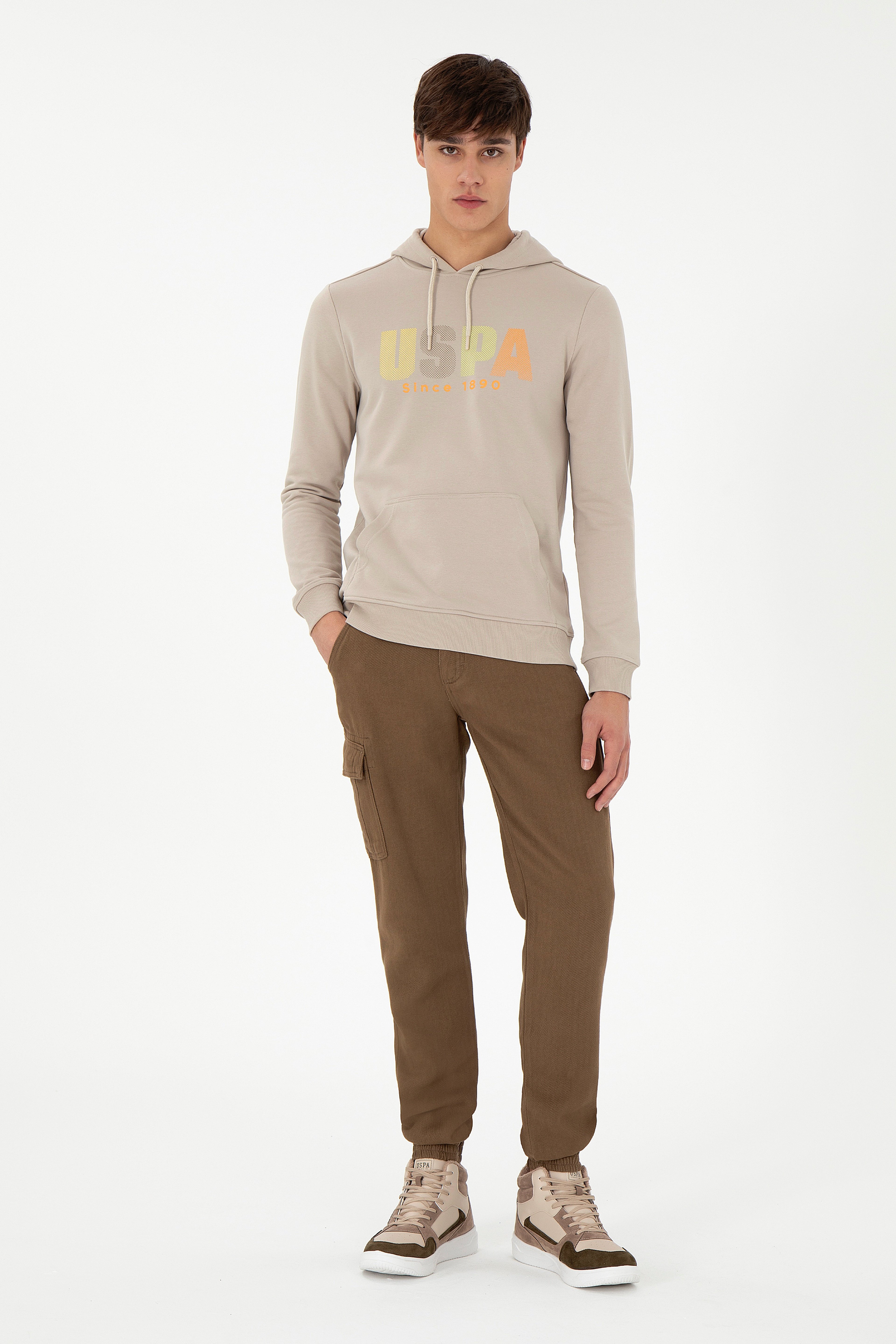 Erkek Jogger Fit Haki Kanvas Pantolon