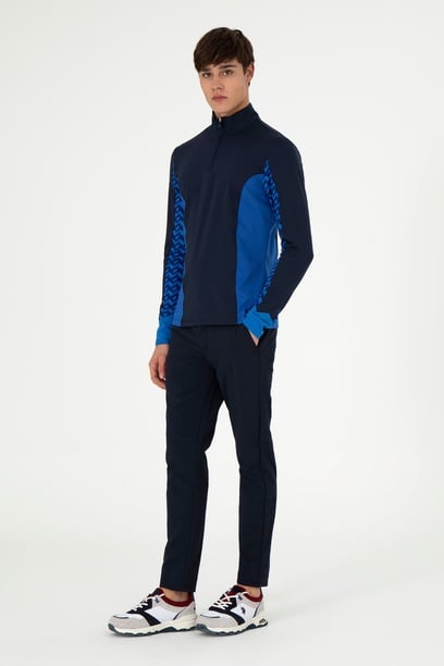 Erkek Slim Fit Lacivert Kanvas Pantolon