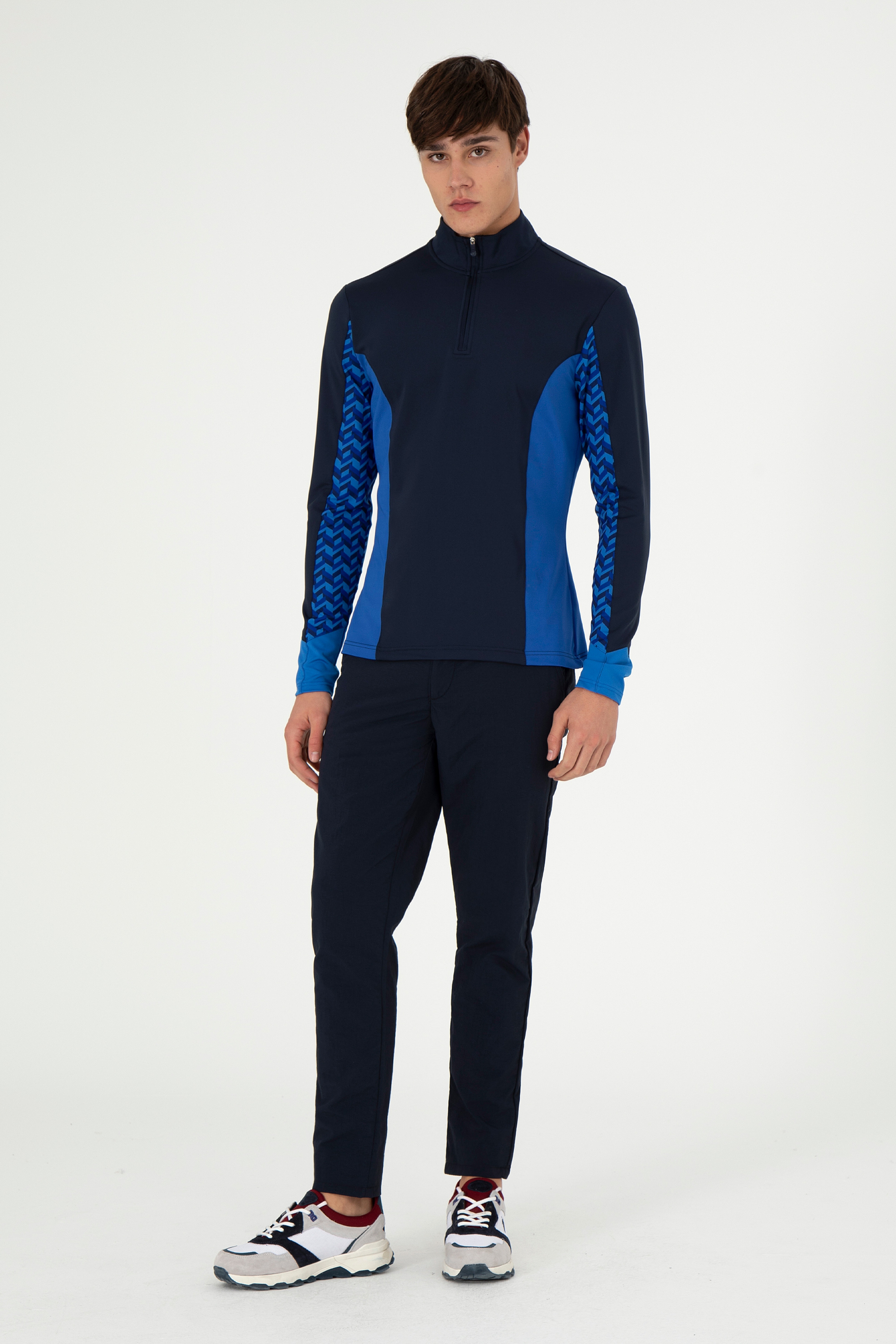 Erkek Slim Fit Lacivert Kanvas Pantolon