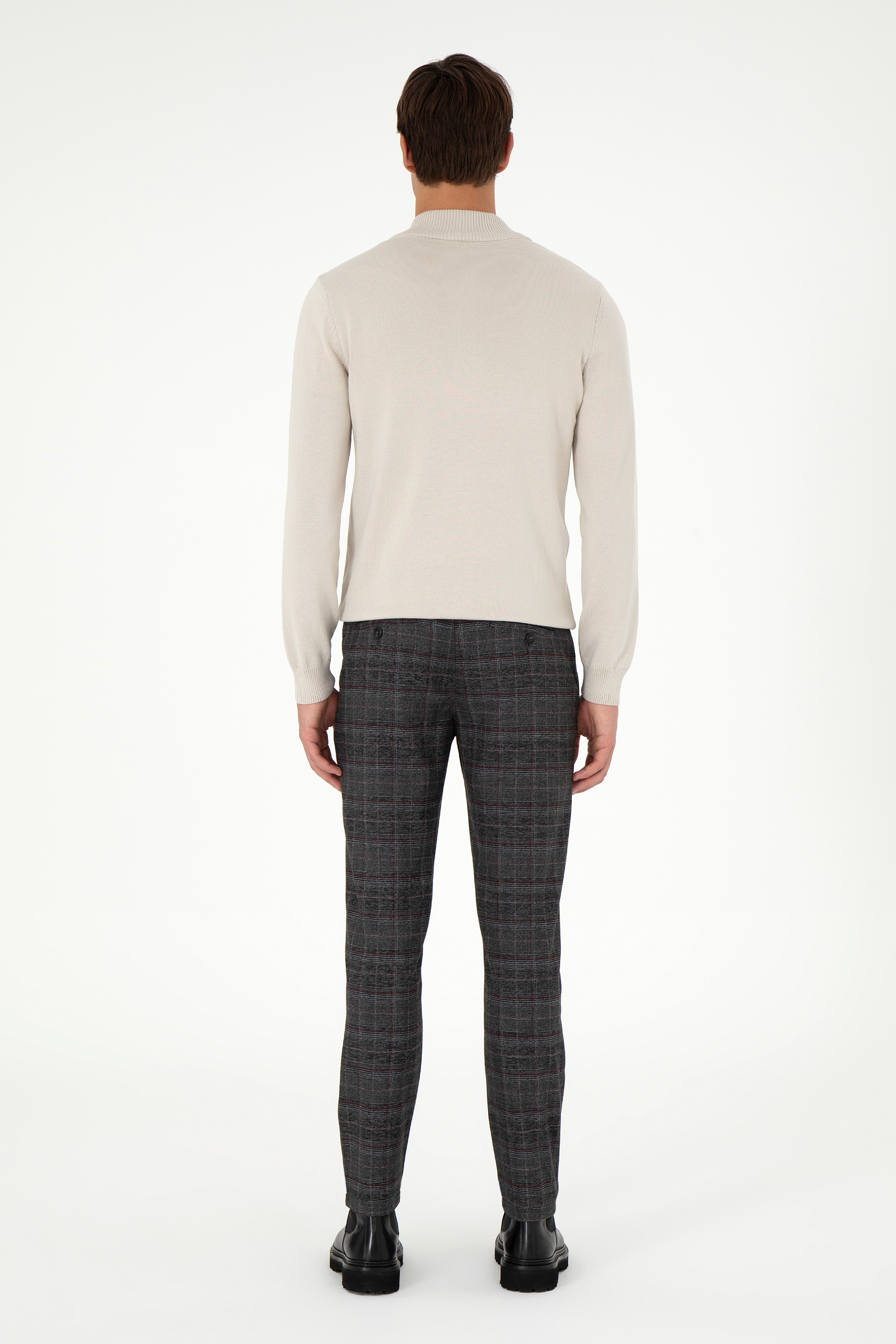 Erkek Slim Fit Antrasit Kanvas Pantolon - Image 4