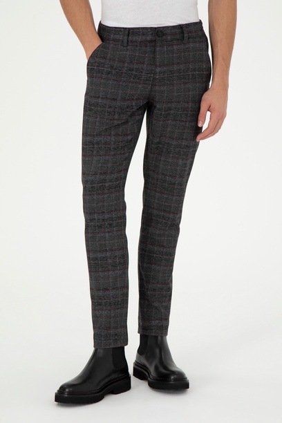 Erkek Slim Fit Antrasit Kanvas Pantolon