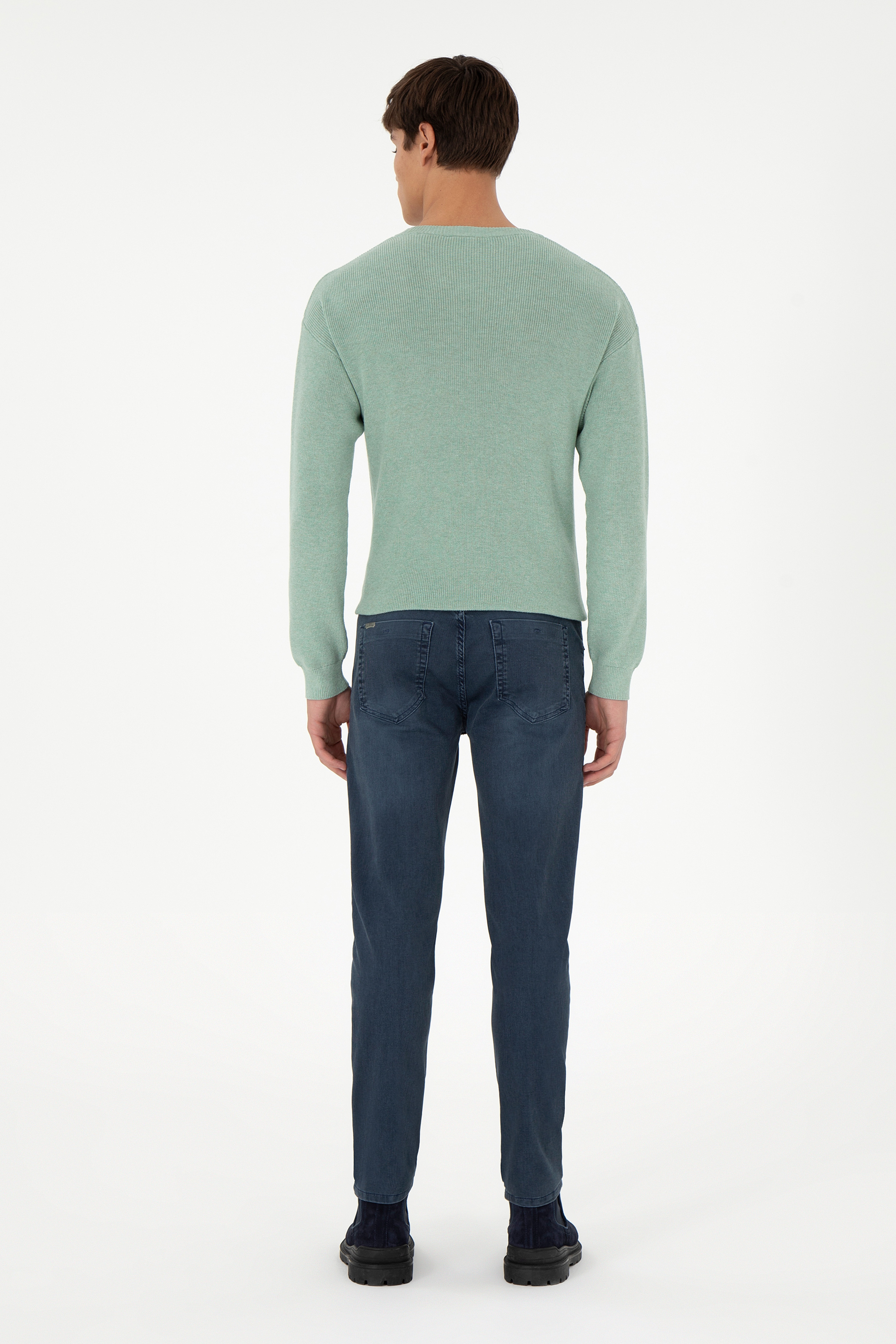 Erkek İndigo Jean Pantolon - Image 4